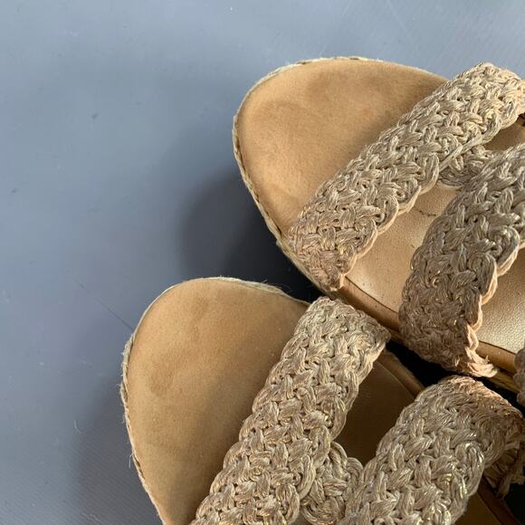 STUART WEITZMAN Size 7 Beige Natural Metallic Espadrille Sandals - Picture 13 of 13